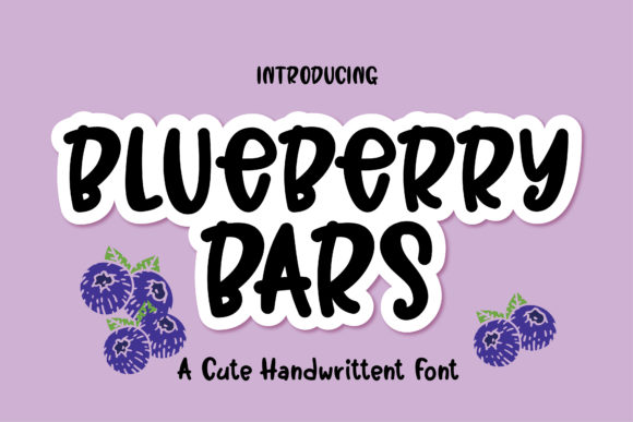 Blueberry Bars: A Handwritten Font Perfect for Crafty Makers and Product Designers